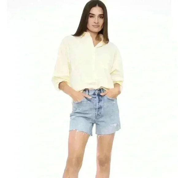 PISTOLA SLOAN OVERSIZED BUTTON DOWN SHIRTButter Yellow - Picture 1 of 10